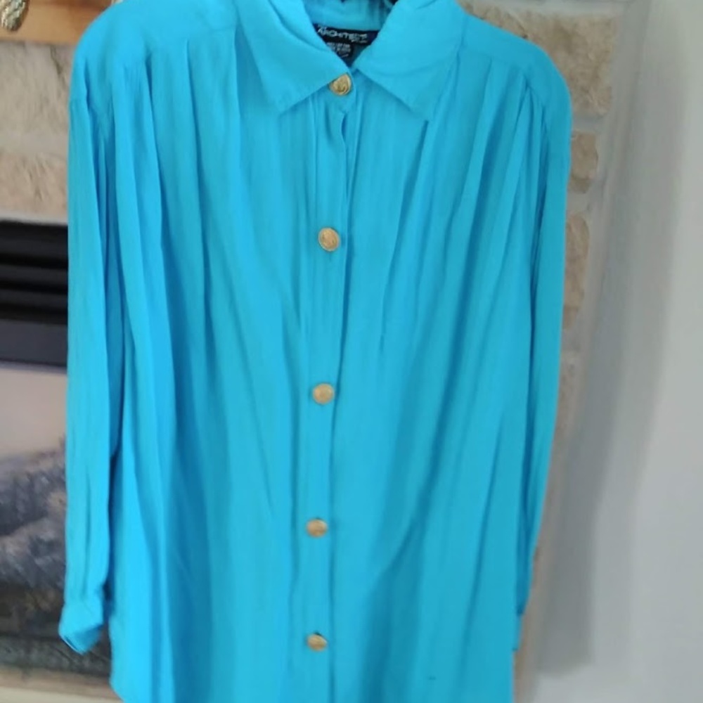 Vintage  retro cover up beachwear- Turquoise